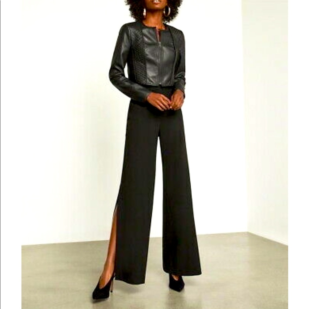 BCBG MAXAZRIA Black Cooper Wide Leg Trouser